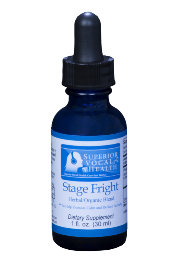 A Stage Fright bottle on a white background.